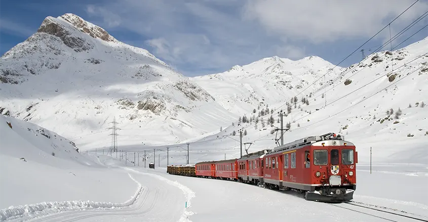 Foto de tren en la nieve Quiropráctico Badalona