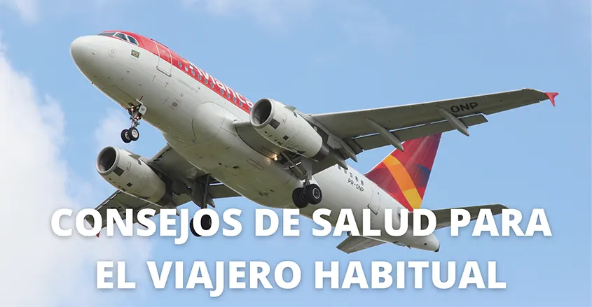 Imagen avión para consejos de salud del viajero habitual quiropráctico Badalona